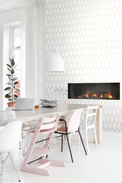 Esta Home Black &amp; White 139139 (incl. Gratis Lijm*) - Wit - Goud