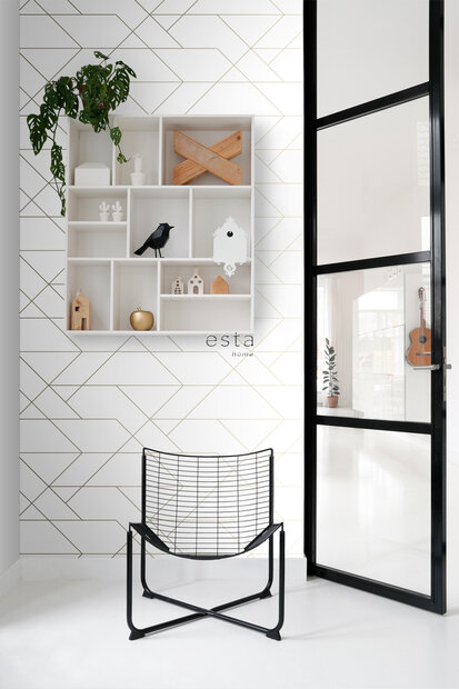 Esta Home Black &amp; White 139143 (incl. Gratis Lijm*) - Wit - Goud