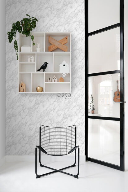Esta Art Deco 139195 - Marmerlook (incl. Gratis Lijm*) - Wit - Grijs