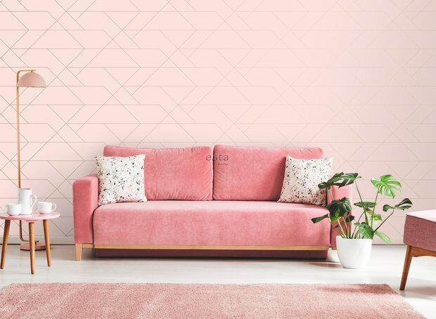 Esta Art Deco 139211 (incl. Gratis Lijm*) - Roze - Goud