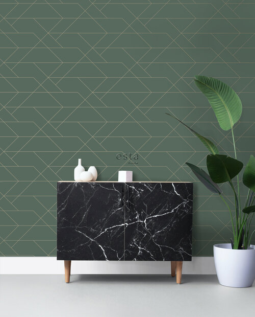 Esta Art Deco 139212 (incl. Gratis Lijm*) - Groen - Goud