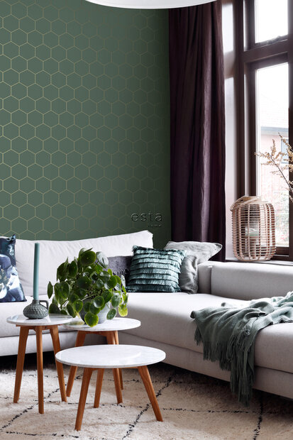 Esta Art Deco 139228 (incl. Gratis Lijm*) - Groen - Goud