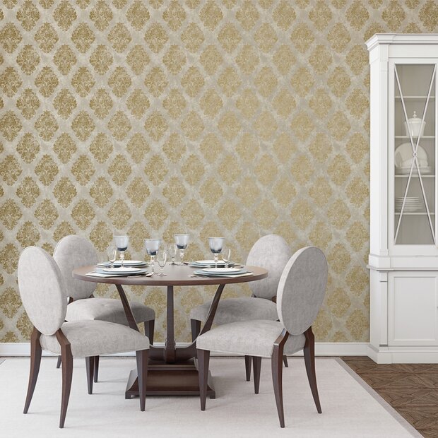 Noordwand Metallic FX / Lustre W78228 Goud / Cr&egrave;me