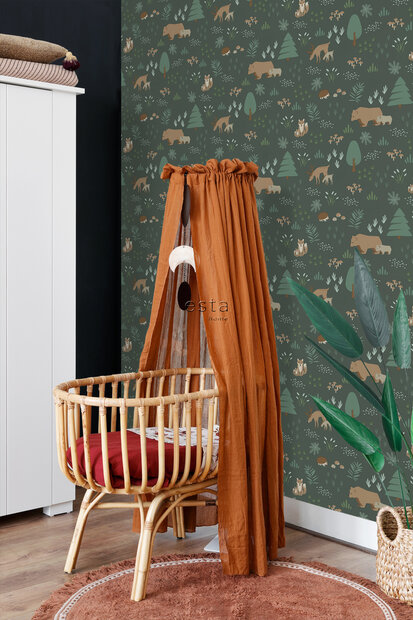 Esta Home Forest Friends Groen 139249 (incl. Gratis Lijm*) - Groen