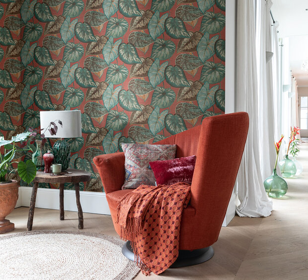 HookedOnWalls TAHITI TROPICAL LEAVES TA25053 (incl. Gratis Lijm*)