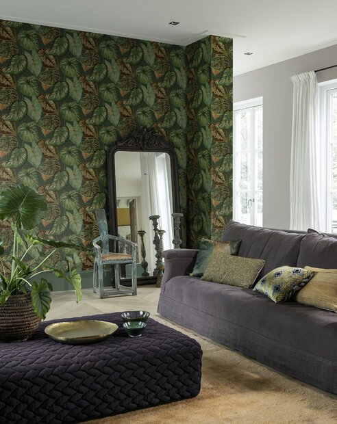 HookedOnWalls TAHITI TROPICAL LEAVES TA25054 (incl. Gratis Lijm*)