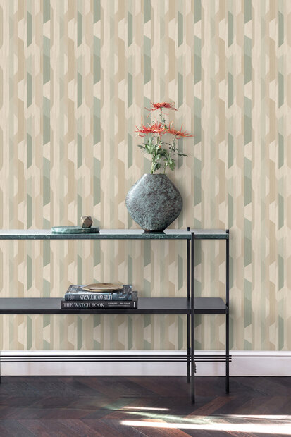 Dutch Wallcoverings Asperia A57001 beige - groen