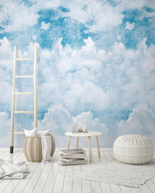 Dutch Wallcoverings One Roll One Motif A42501 Blue Clouds