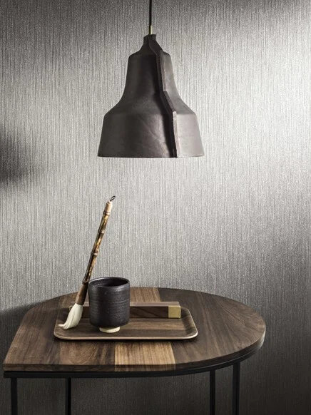 BN Wallcoverings Texture Stories Zilver 43876 - Grijs met gltter
