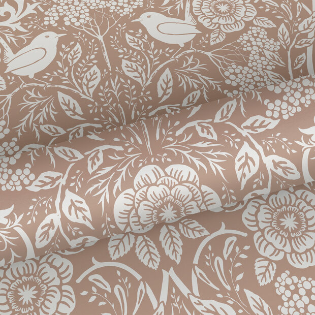Esta Home Vintage Flowers oranje - roze - terracotta 139324 (incl. Gratis Lijm*) - Terracotta - Roze - Oranje