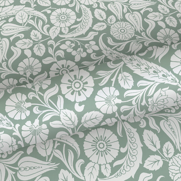 Esta Home Vintage Flowers groen 139329 (incl. Gratis Lijm*) - Groen