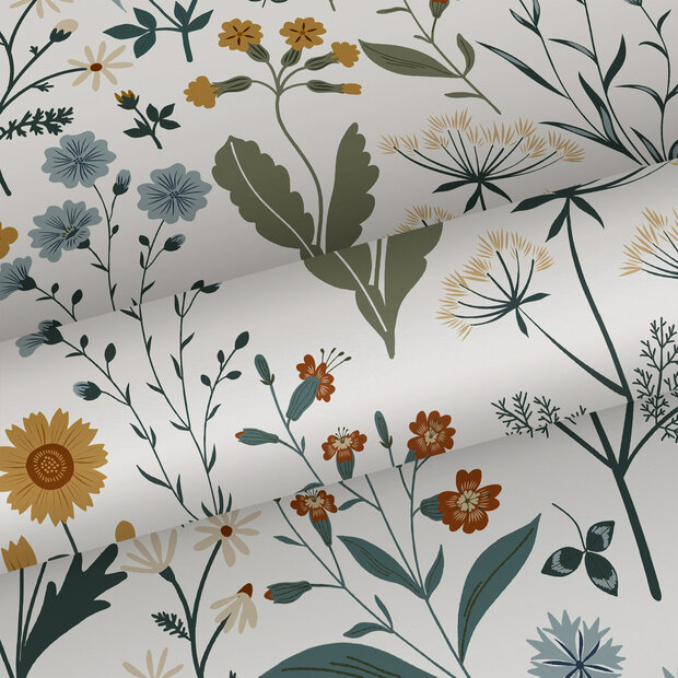 Esta Home Vintage Flowers wit - meerkleurig 139391 (incl. Gratis Lijm*) - Wit - Multicolour