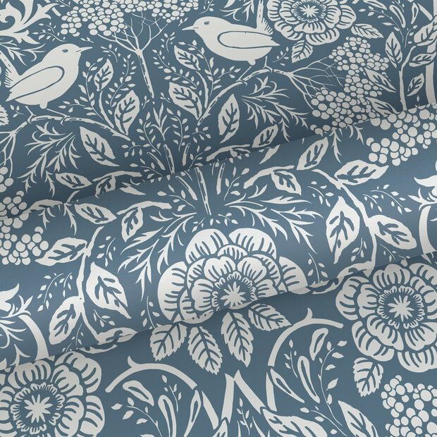 Esta Home Vintage Flowers blauw 139477 (incl. Gratis Lijm*) - Blauw