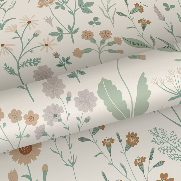 Esta Home Vintage Flowers wit - meerkleurig 139481 (incl. Gratis Lijm*) - Wit - Multicolour