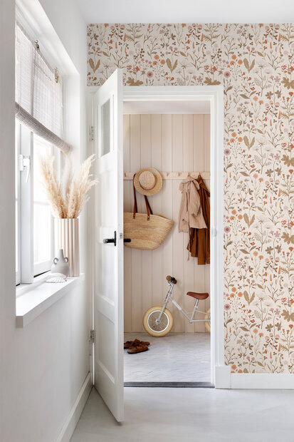 Esta Home Bloemen 139596 (incl. Gratis Lijm*) Beige