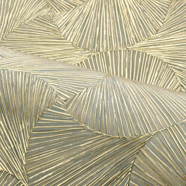 Casamance Nature Pr&eacute;cieuse - Textures (incl. Gratis Lijm**) 76522650 - Groen / Metallic Goud