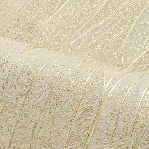 Casamance Nature Pr&eacute;cieuse - Textures (incl. Gratis Lijm**) 76533262 - Wit / Goud Metallic