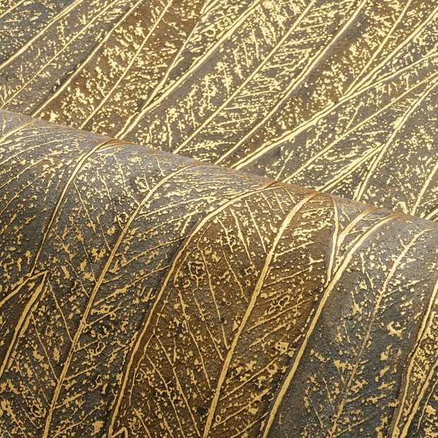Casamance Nature Pr&eacute;cieuse - Textures (incl. Gratis Lijm**) 76533466 - Grijs / Metallic Goud