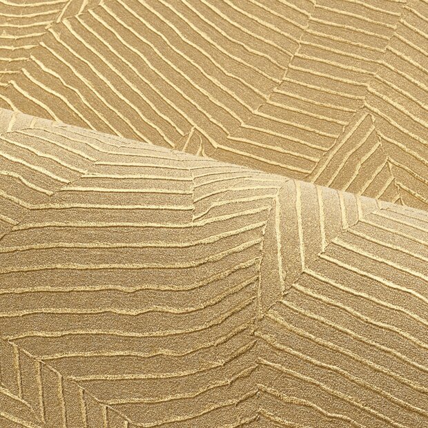 Casamance Nature Pr&eacute;cieuse - Textures (incl. Gratis Lijm**) 76543568 - Geel / Metallic Goud