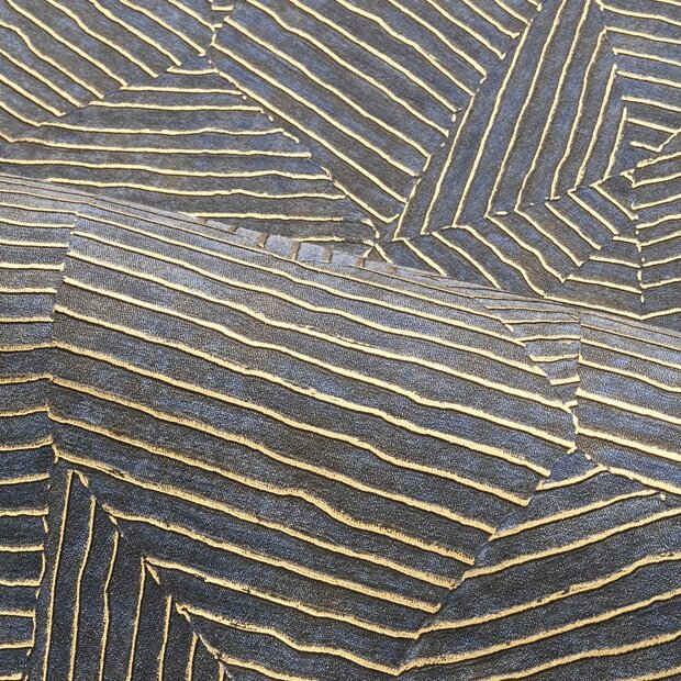 Casamance Nature Pr&eacute;cieuse - Textures (incl. Gratis Lijm**) 76543874 - Blauw / Metallic Goud