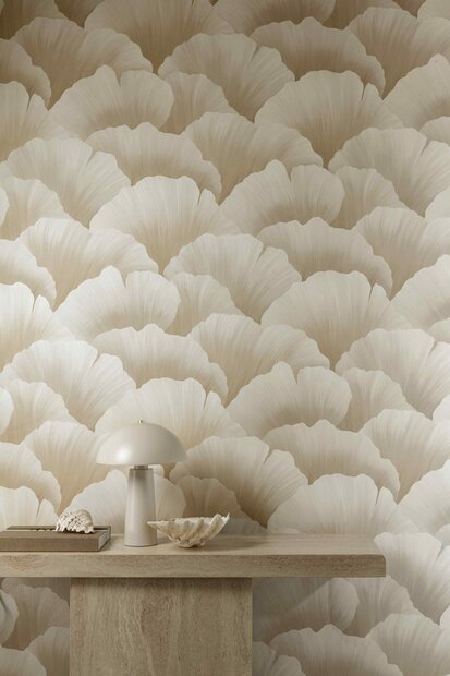 HookedOnWalls GINKGO GINKGO 21901 (incl. Gratis Lijm*) Cr&egrave;me