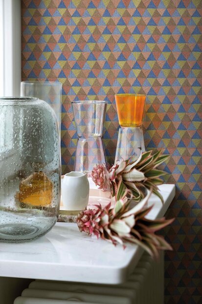 HookedOnWalls JV 602 JAIPUR TRIANGLES TROPICALES 6835 (incl. Gratis Lijm*)