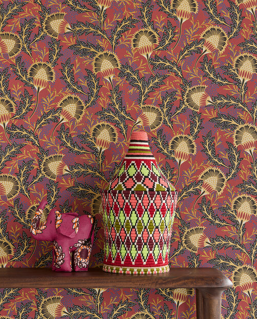 Eijffinger Solange 340213 (incl. Gratis Lijm*) Rood / Metallic