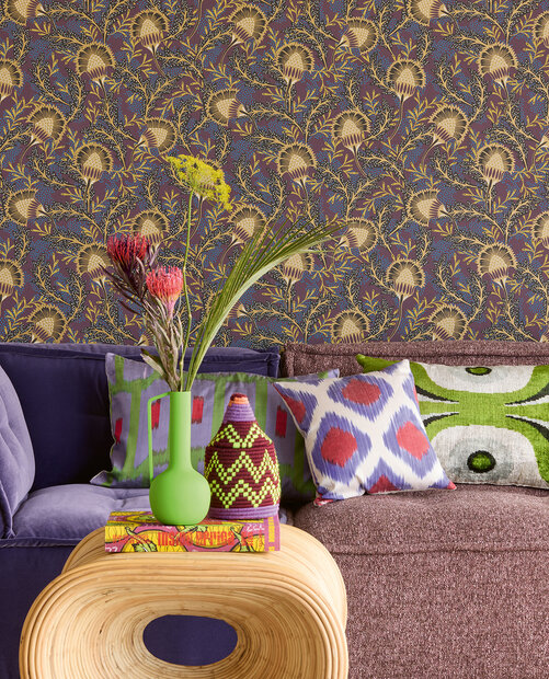 Eijffinger Solange 340214 (incl. Gratis Lijm*) Paars / Metallic