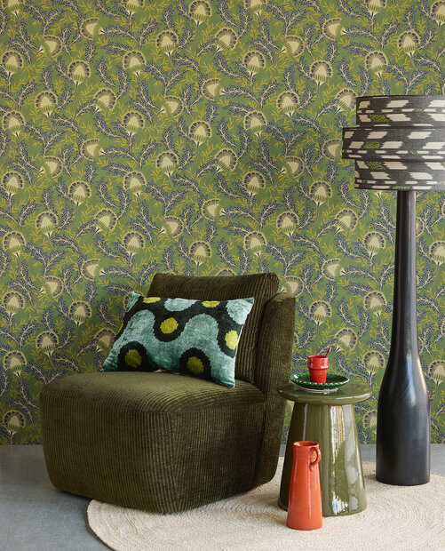 Eijffinger Solange 340216 (incl. Gratis Lijm*) Groen / Metallic