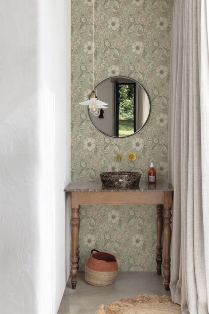 HookedOnWalls BLOMKVIST FREYA 29133 Groen (incl. Gratis Lijm*)