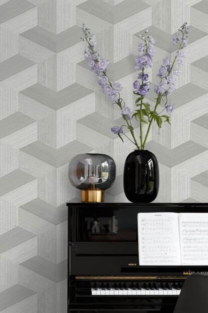 Origin Wallcoverings 3D Reflections (incl. Gratis Lijm*) 347947 - Grijs