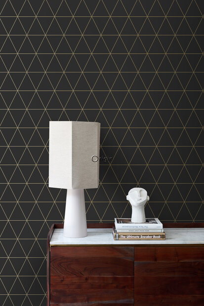 Origin Wallcoverings City Chic (incl. Gratis Lijm*) 347684 - Zwart / Goud