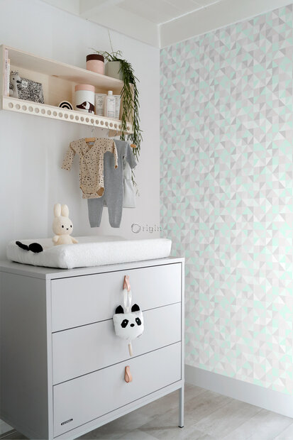 Origin Wallcoverings Hide &amp; Seek (incl. Gratis Lijm*) 337206 - Groen / Grijs