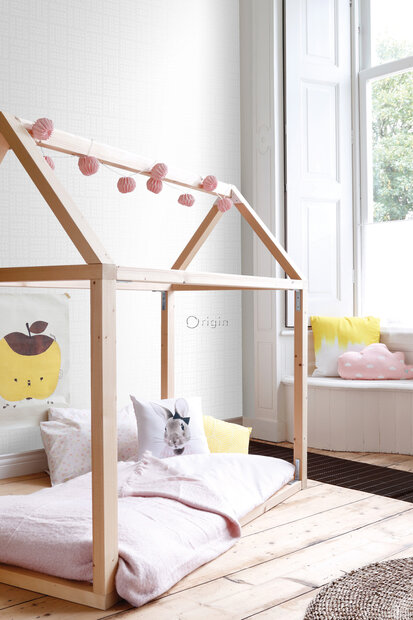 Origin Wallcoverings Hide &amp; Seek (incl. Gratis Lijm*) 347502 - zilver / Wit / Grijs