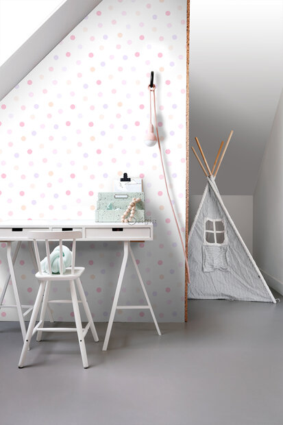 Origin Wallcoverings Hide &amp; Seek (incl. Gratis Lijm*) 347507 - Wit / Roze / Paars
