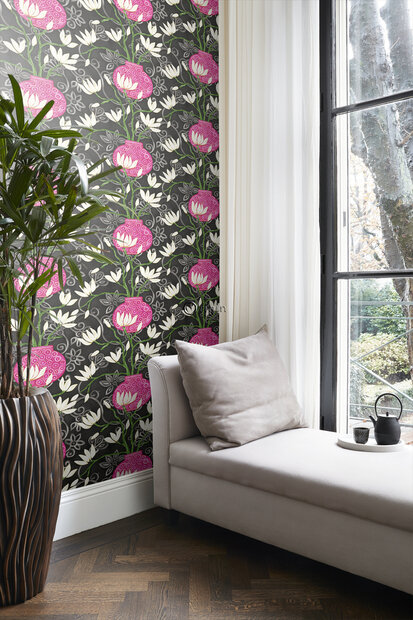 Origin Wallcoverings Mariska Meijers (incl. Gratis Lijm*) 346927 - Zwart / Roze
