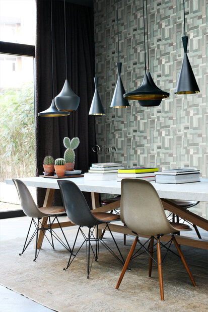 Origin Wallcoverings Mati&egrave;res (incl. Gratis Lijm*) 337225 - Blauw / Groen