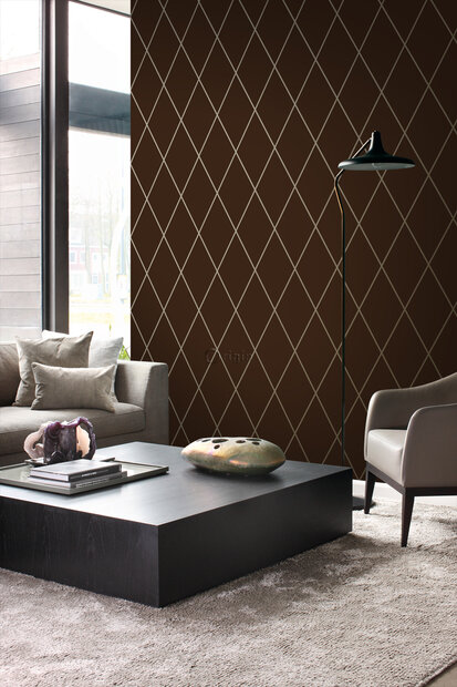 Origin Wallcoverings Metropolitan (incl. Gratis Lijm*) 345717 - Geel / Bruin