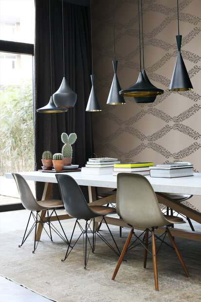 Origin Wallcoverings Metropolitan (incl. Gratis Lijm*) 345747 - Geel / Bruin