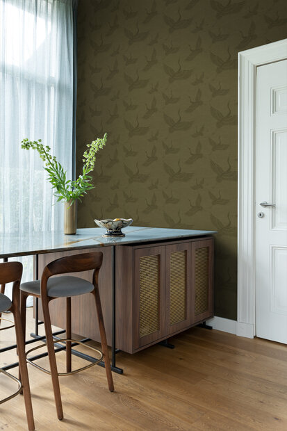 Origin Wallcoverings Natural Fabrics (incl. Gratis Lijm*) 347758 - Geel