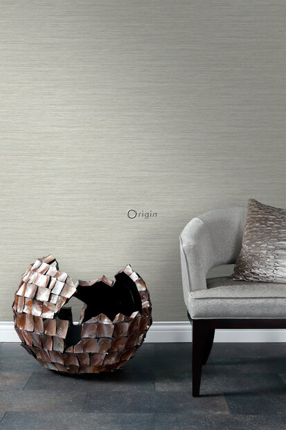 Origin Wallcoverings Natural Fabrics (incl. Gratis Lijm*) 347652 - Grijs / Beige