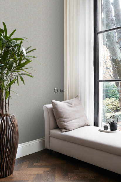 Origin Wallcoverings Natural Fabrics (incl. Gratis Lijm*) 347666 - Grijs