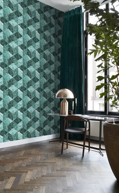Origin Wallcoverings Raw Elegance (incl. Gratis Lijm*) 347319 - Groen