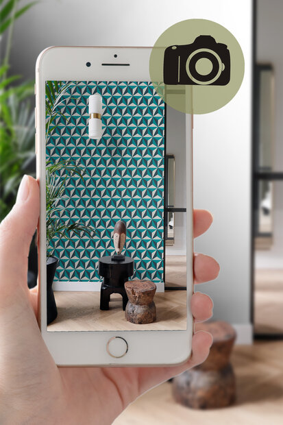 Origin Wallcoverings Wunderkammer (incl. Gratis Lijm*) 347449 - Blauw / Groen