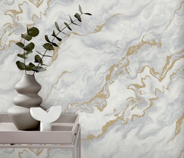 Dutch Wall Decor Elle Decoration 4 10447-31 / 1044731 Grijs/ wit/ goud