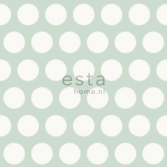 Everybody Bonjour behang 128711 BEHANG DOTS MINT - Groen Behang