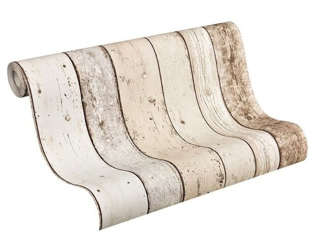 AS Creation Steiger hout Behang 8999-10 - Bruin / Beige Behang