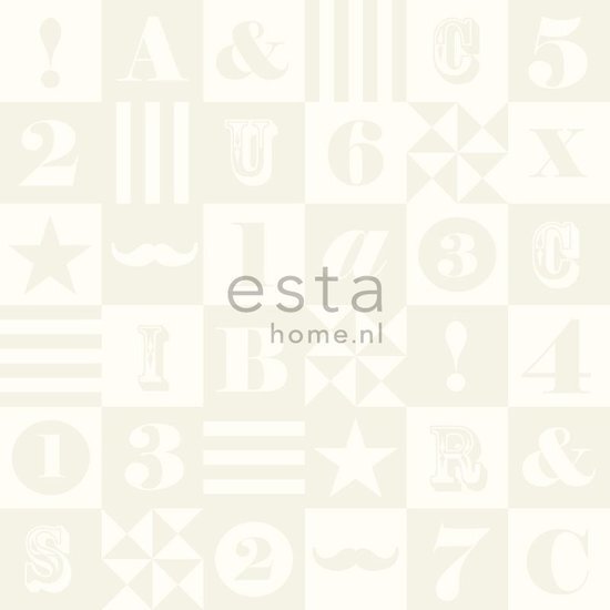 Everybody Bonjour behang 128714 - Wit Behang