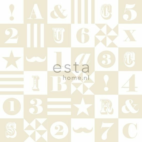 Everybody Bonjour behang 138727 - Beige Behang