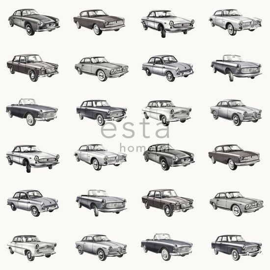 Everybody Bonjour behang 138733 - Zwart Wit Behang